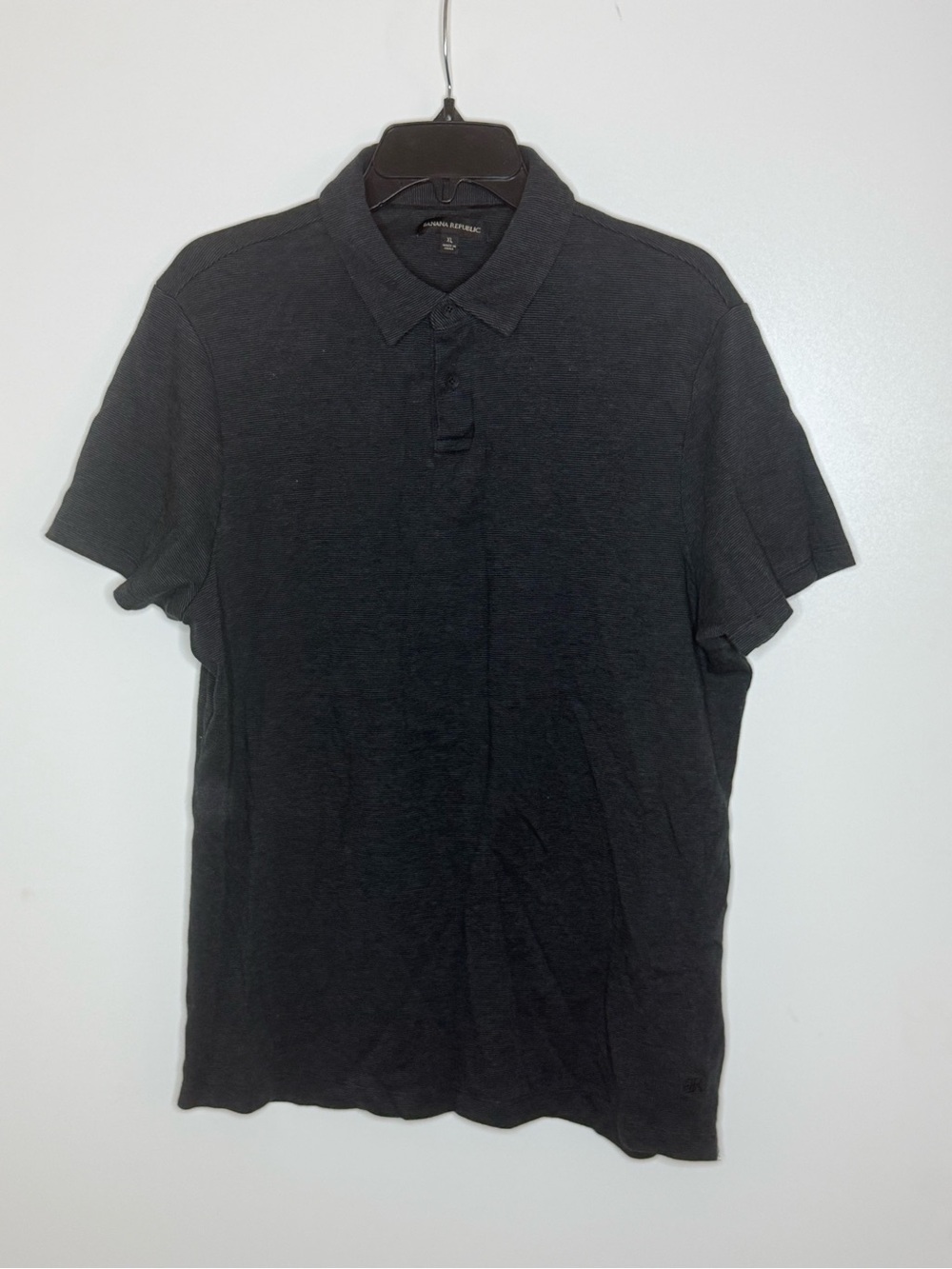 Banana Republic Black Men's Short-Sleeve Polo